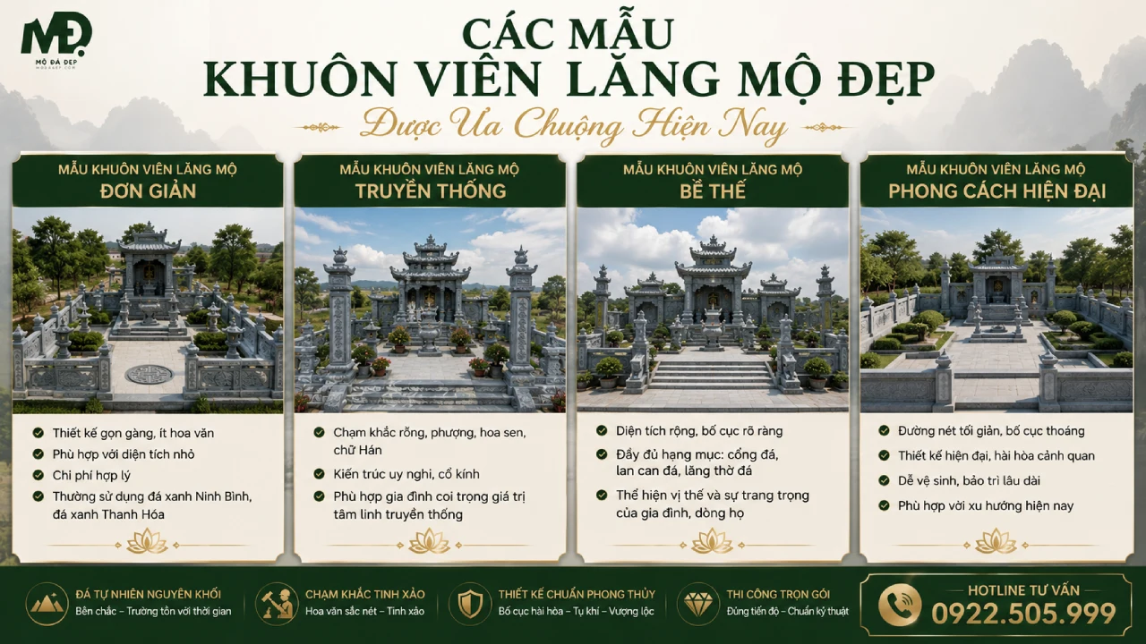 Các mẫu khuôn viên lăng mộ đẹp, được ưa chuộng hiện nay