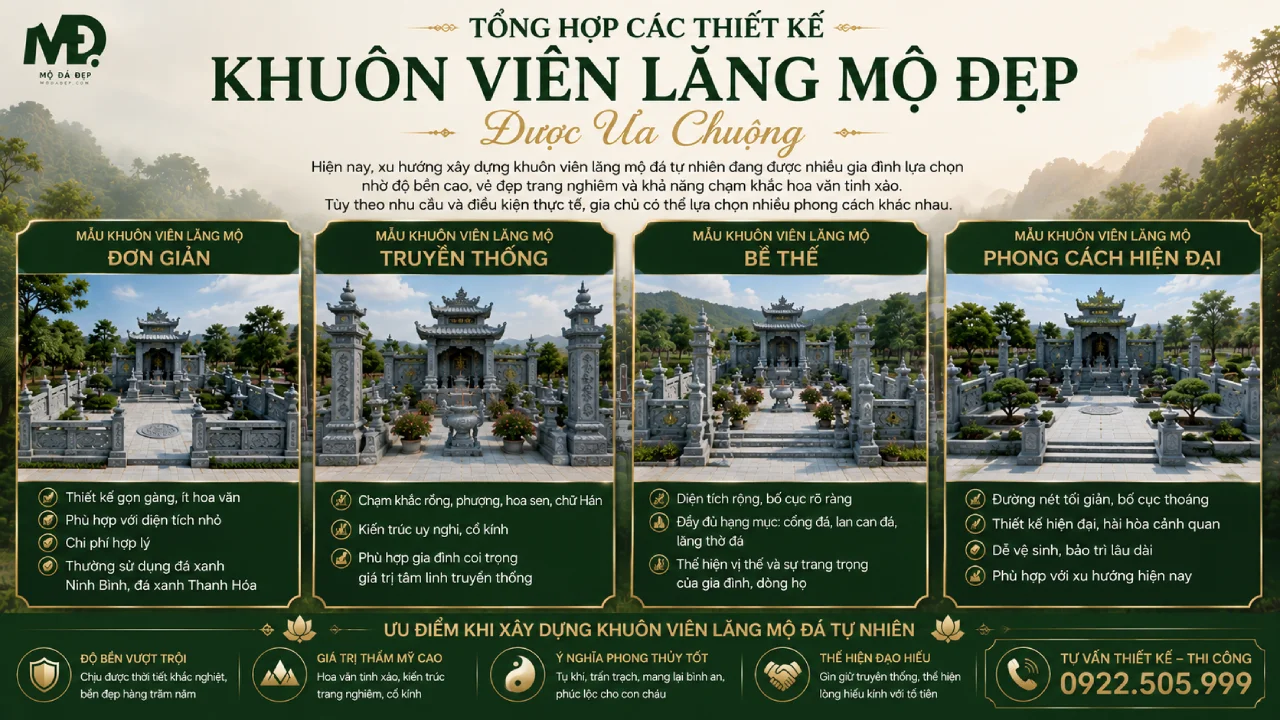 Tổng hợp các mẫu khuôn viên lăng mộ đẹp