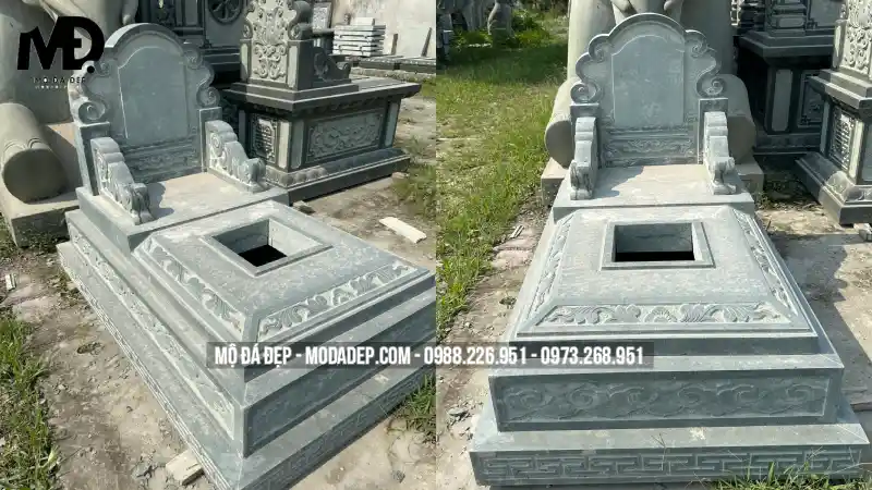 Mộ đá hoa cương được tạo thành từ đá nguyên khối Ninh Bình