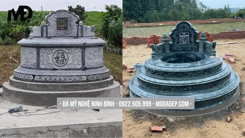Lăng mộ đá tròn phong thủy tốt viên mãn đủ đầy cho con cháu