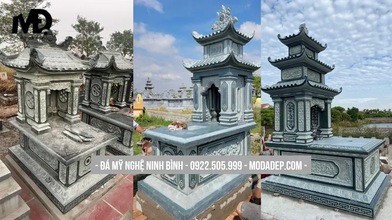 Mẫu lăng mộ đẹp, thiết kế mái truyền thống bề thế
