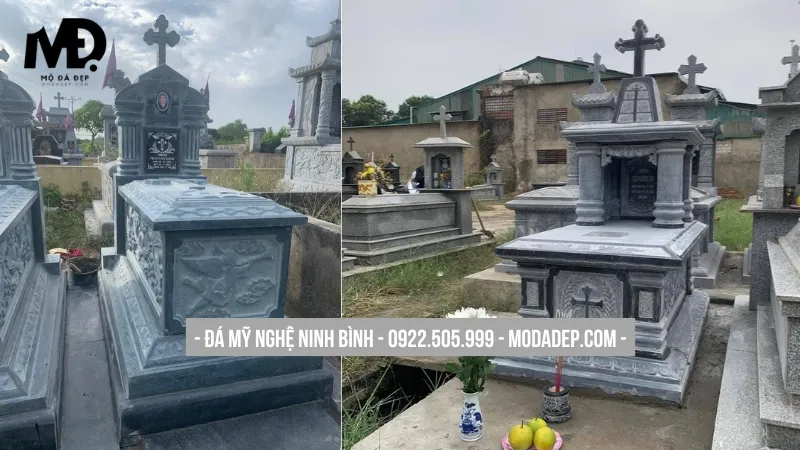 Mộ đá công giáo đẹp, thiết kế riêng theo tín ngưỡng