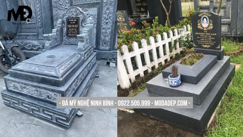 Mộ đá tam cấp đơn giản, chi phí hợp lý