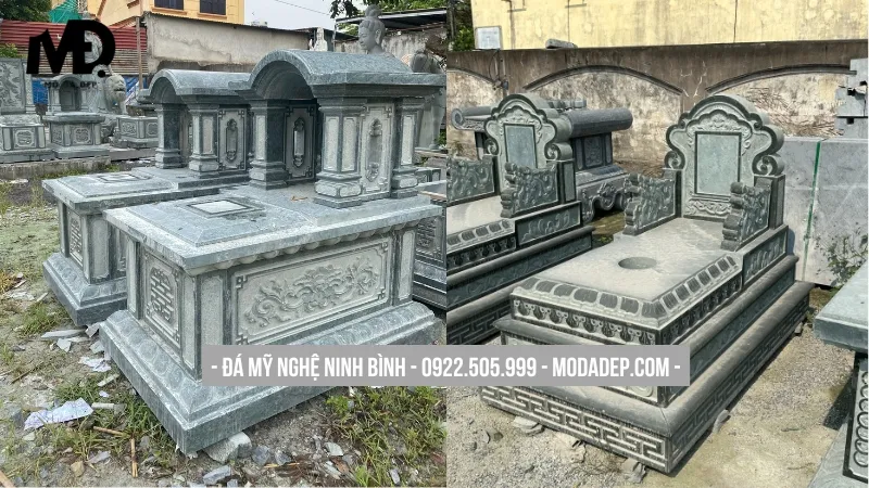 Mộ đá xanh rêu nguyên khối chất lượng cao bán tại Quảng Ninh