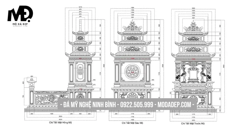 Kích thước mộ đá đơn theo thước Lỗ Ban
