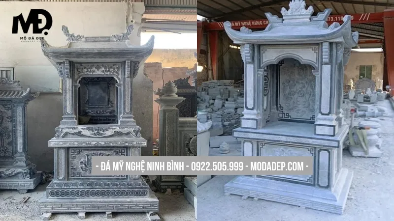 Lăng thờ bằng đá thiết kế 1 mái đơn giản, nhỏ gọn