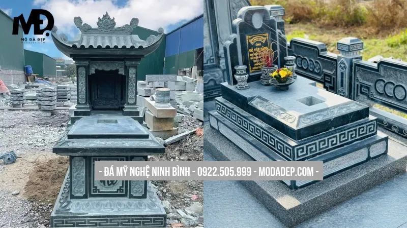 Mộ đá xanh trầm tĩnh, uy nghi cho lăng mộ