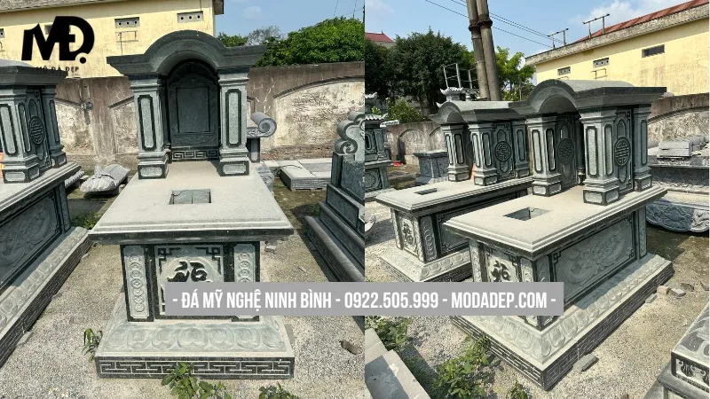 Mẫu mộ đá một mái vòm che mộ đơn giản