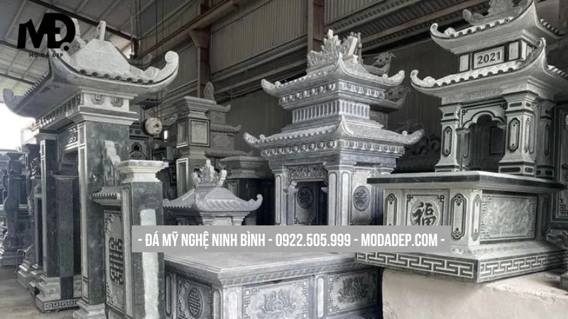 Thiết kế mộ đá 2 đao kiểu truyền thống thẩm mỹ cao