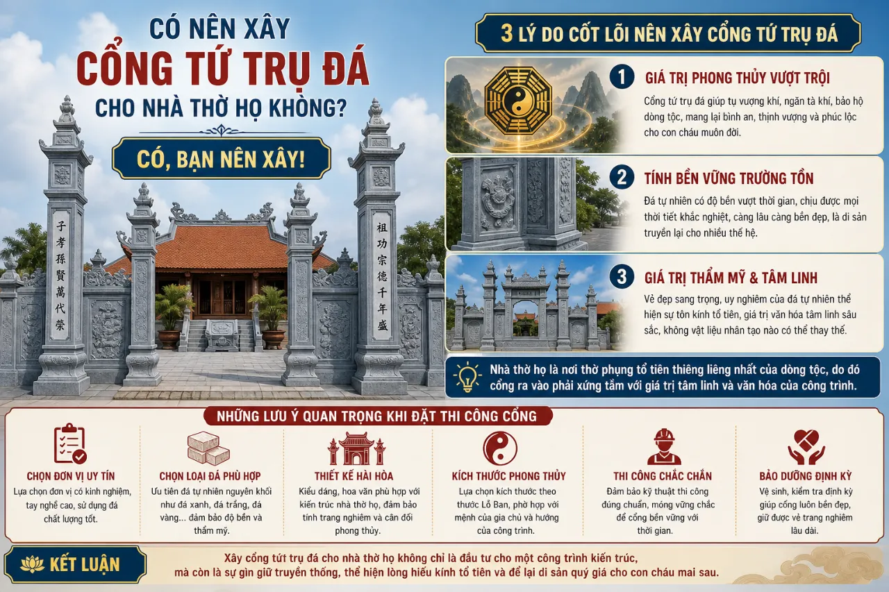 Có Nên Xây Cổng Tứ Trụ Đá Cho Nhà Thờ Họ Không?