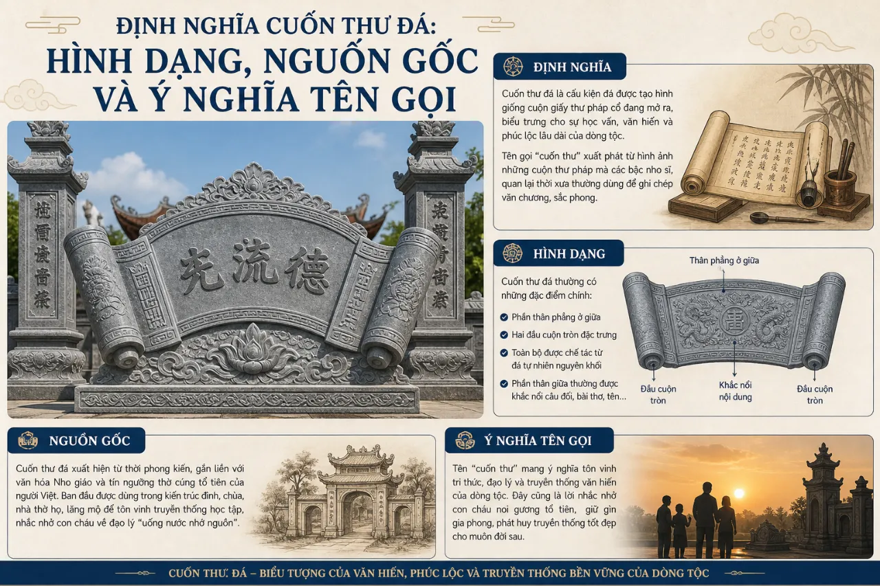 Định Nghĩa Cuốn Thư Đá: Hình Dạng, Nguồn Gốc Và Ý Nghĩa Tên Gọi