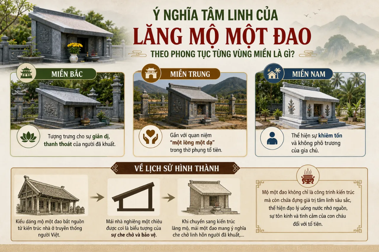 Ý nghĩa tâm linh của lăng mộ một đao theo phong tục từng vùng miền là gì?